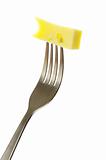 cheese on fork 