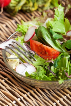 closeup of fresh mixed salad