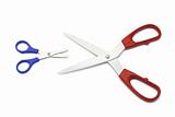 Blue and red scissors 