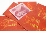 Chinese New Year red packets and Renminbi currency 