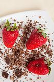 Fresh strawberries and chocolate pieces