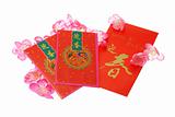 Chinese New Year red packets with plum blossom