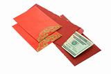 Chinese New Year red packets and US dollars