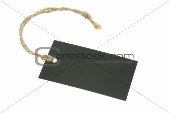 Blank paper label with raffia string