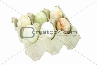 Egg shaped semiprecious gemstones