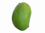a green mango isolated on white background