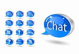 chat, forum, blog, rss, help bubbles
