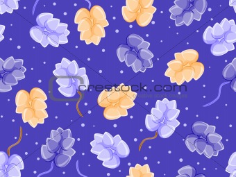 floral seamless pattern on blue background