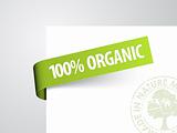 Green paper tag for organic item