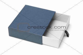 Open blue gift box 