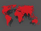 world map black red