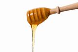 honey falling from a honey dipper