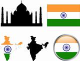 India flag,map and button