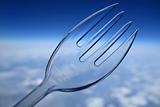 Clear plastic disposable fork