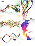 abstract colorful multiple wave set