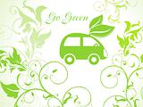 abstract green eco background with car
