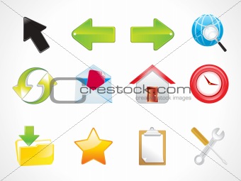abstract shiny web icon set