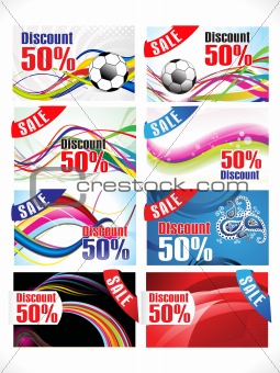 abstract multiple colorful discount card