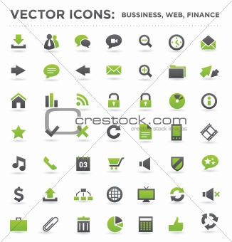 Vector business web finance icons set