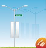 Vector outdoor advertising: Street Pole Sign and Banners