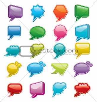 Bright colored, glossy web chat boxes