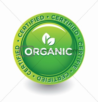 Vector Green Certified Organic label/button