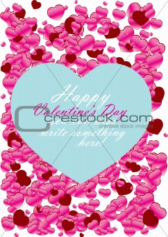 Valentine Day card with hearts - vector illustration