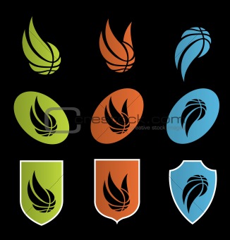 Vector illustration of basketball icons,logos,shields