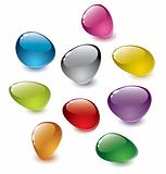 Set of vector colorful  glossy abstract  glass Stones