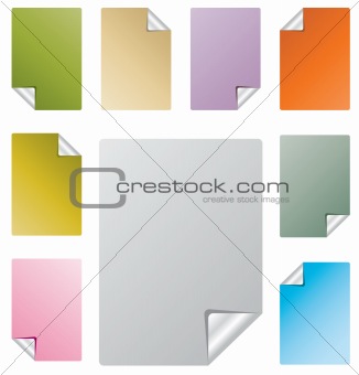 Vector set of colorful realistic stickers/tags/paper pages