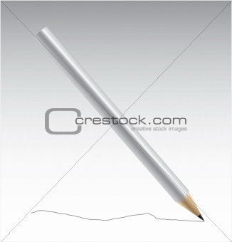 Vector silver / metallic pencil in action