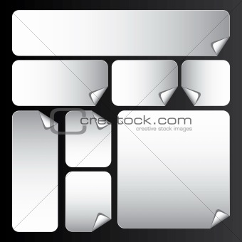 Vector set of metallic realistic stickers / tags