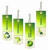Vector illustration of GREEN ECO Tag Labels