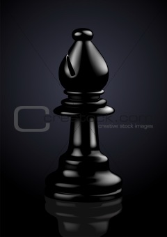 Chess Black Bishop - Vector Illustration