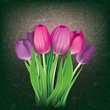 abstract floral background with tulips