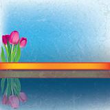 abstract floral illustration with tulips