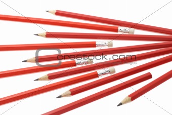 Red writng pencils 