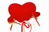 Red love heart symbol ornaments