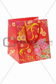 Chinese floral pattern gift bag
