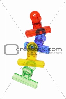Colorful plastic paper clips