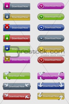 Vector Clean Glossy Download Buttons