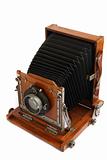 old wooden photo camera