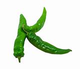 Letter K composed of green peppers