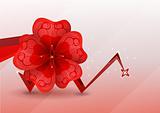 abstract background. red flower. Vector
