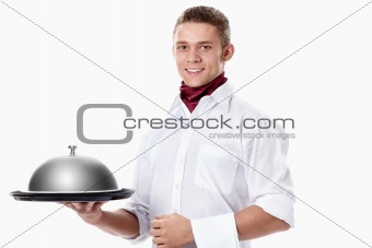 Waiter with tray