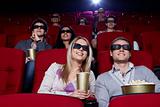 Young people in 3D cinema