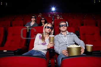 People watch movies in cinema