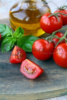 Tomatoes Cherry fresh ripe whole and sliced