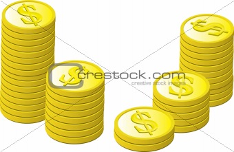 Gold Coins Stacked