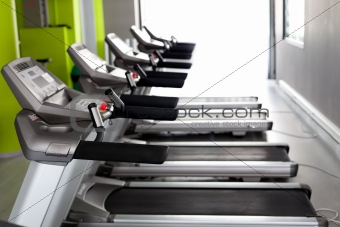 High technology motorized Treadmills in a row